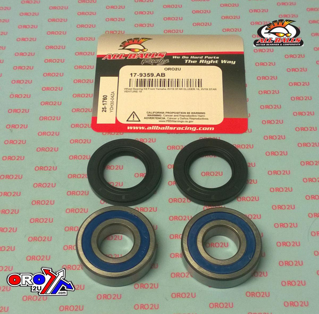 WHEEL BEARING KIT FRONT 18-21 YAMAHA XV19 STAR, ALLBALLS 25-1760 ROAD