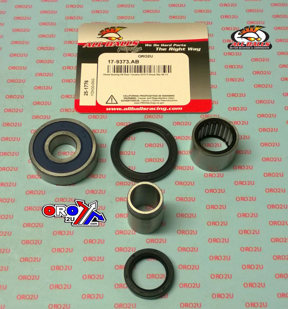 WHEEL BEARING KIT REAR 96-13 YAMAHA XVZ1300/13, ALLBALLS 25-1776 ROAD