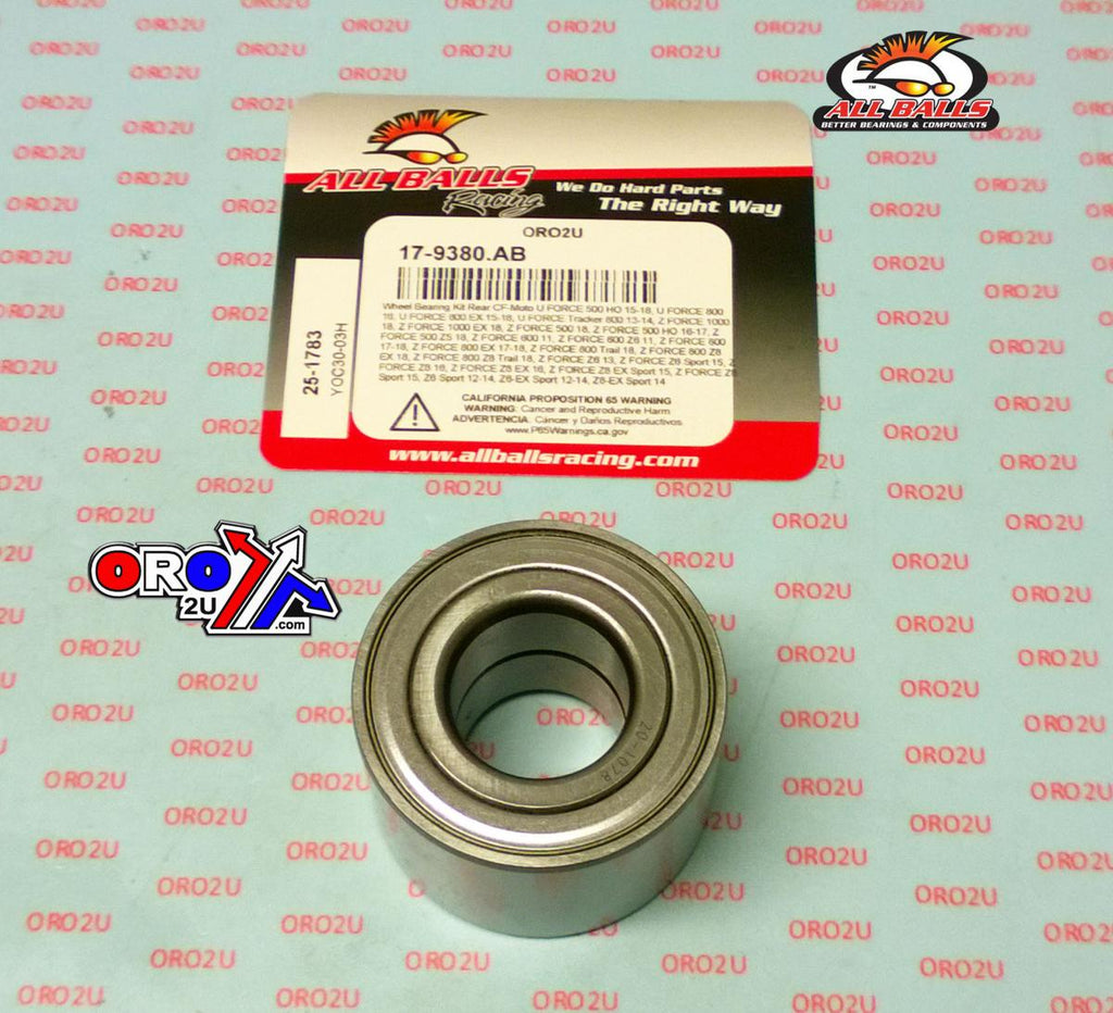 WHEEL BEARING KIT REAR 12-18 CF-MOTO Z6/UFORCE/ZFORCE, ALLBALLS 25-1783 ATV