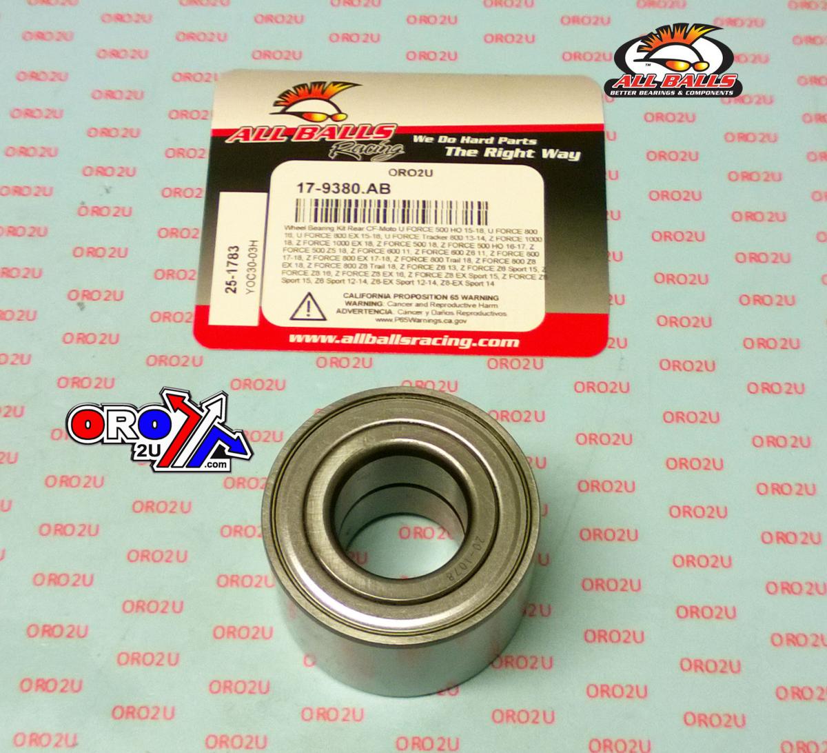 WHEEL BEARING KIT REAR 12-18 CF-MOTO Z6/UFORCE/ZFORCE, ALLBALLS 25-1783 ATV