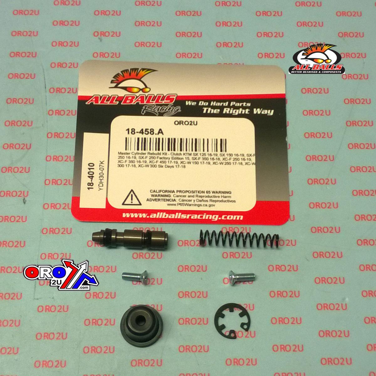 CLUTCH MASTER CYL REBUILD KIT ALLBALLS, ALLBALLS 18-4010 GAS GAS EX/MC KTM SX/SX-F/XC-F/XC-W 16-22