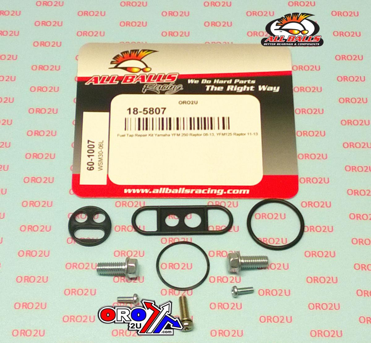 FUEL TAP REPAIR KIT ALLBALLS, ALLBALLS 60-1007 YAMAHA YFM125/250 08-13