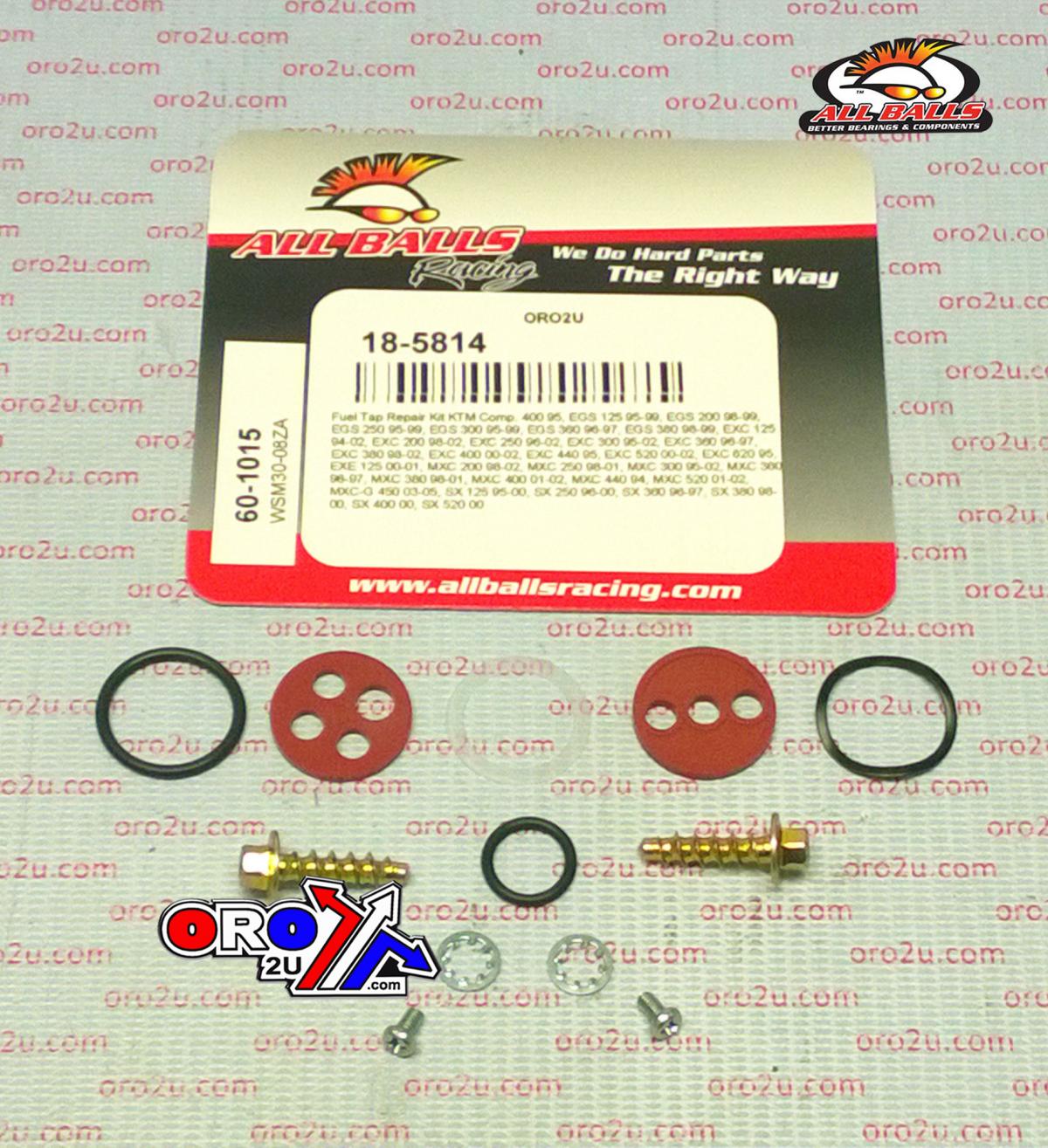 FUEL TAP REPAIR KIT ALLBALLS, ALLBALLS 60-1015 KTM 125-620 94-05