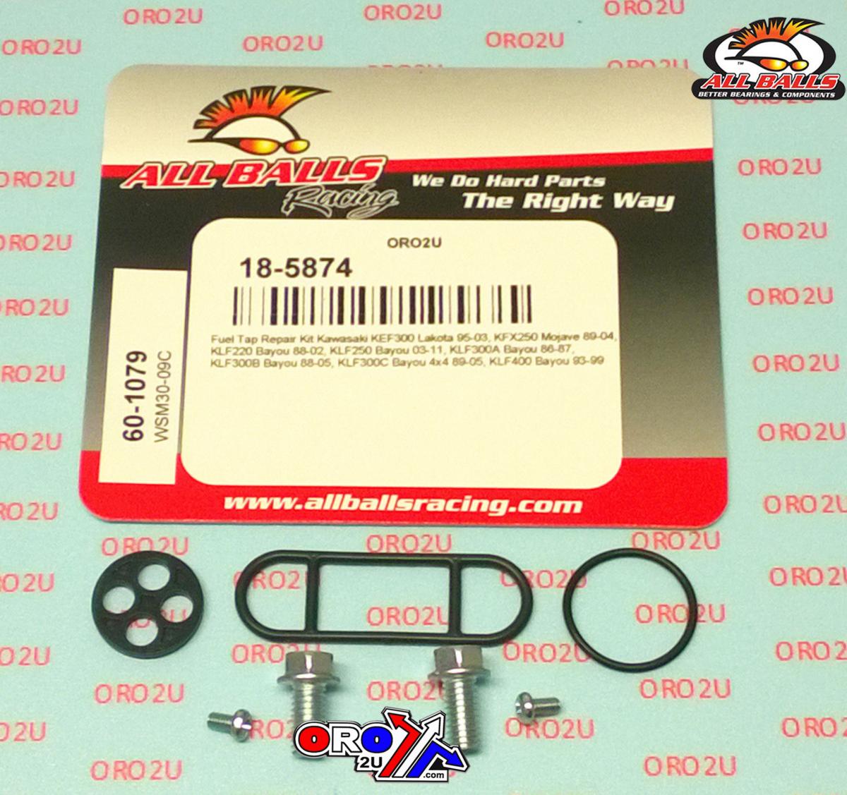 FUEL TAP REPAIR KIT ALLBALLS, ALLBALLS 60-1079 KAW KEF/KFX/KLF 220-400 86-05