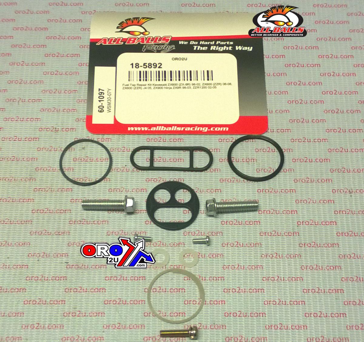 FUEL TAP REPAIR KIT ALLBALLS, ALLBALLS 60-1097 KAW ZX600/900/ZZR1200 98-08