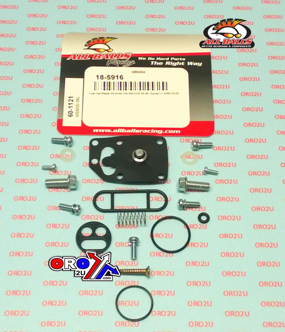 FUEL TAP REPAIR KIT ALLBALLS, ALLBALLS 60-1121 ARC CAT DVX/KAW KFX/SUZ LT-Z 400 03-06