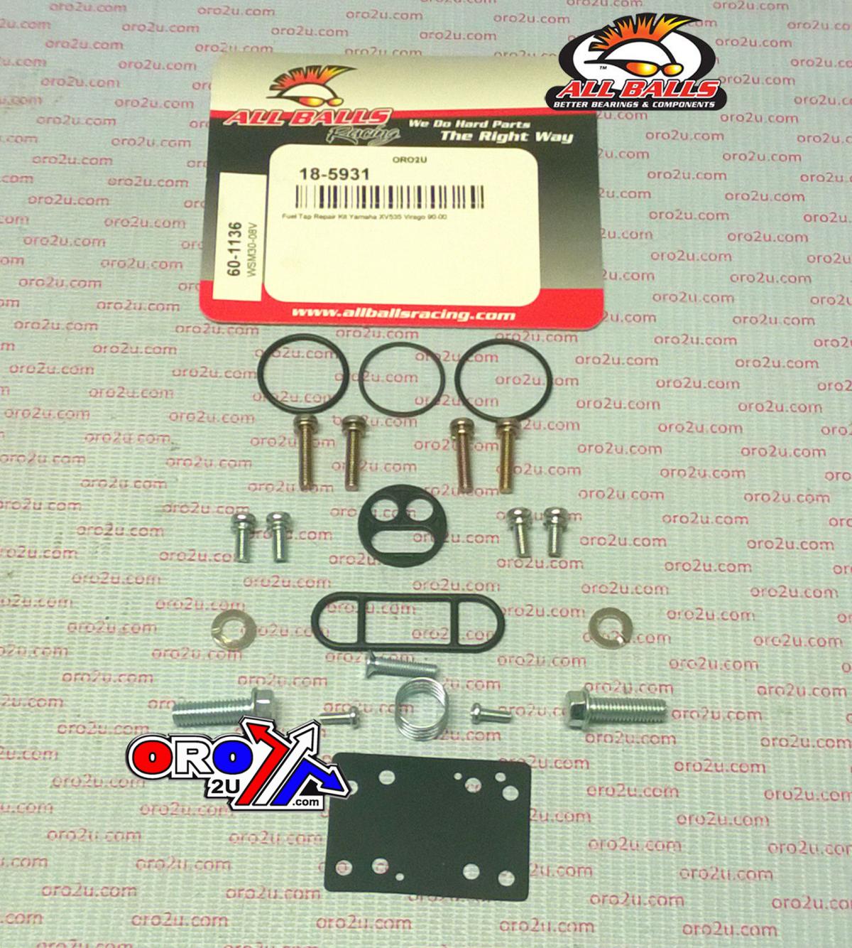 FUEL TAP REPAIR KIT ALLBALLS, ALLBALLS 60-1136 YAM XV535 90-00