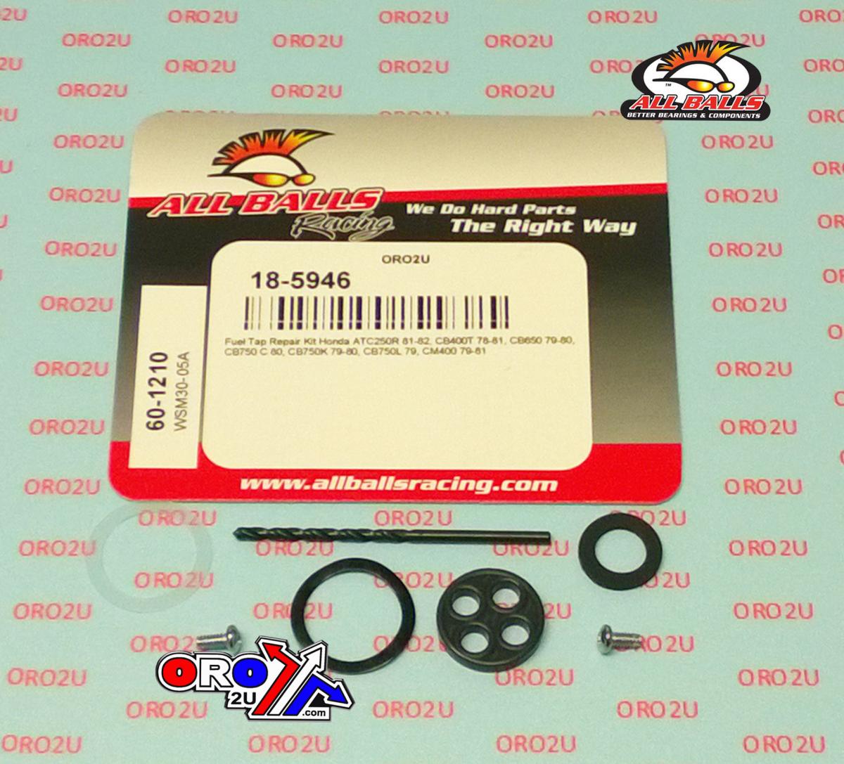 FUEL TAP REPAIR KIT ALLBALLS, ALLBALLS 60-1210 HON ATC250R/CB/CM400-750 79-82