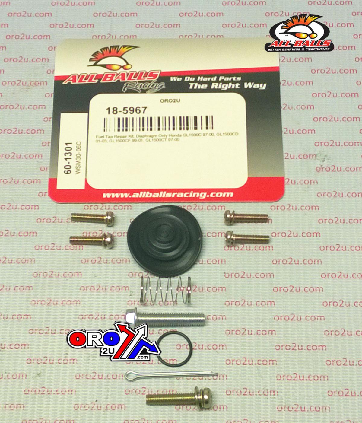 FUEL TAP REPAIR KIT ALLBALLS, ALLBALLS 60-1301 HONDA GL1500 97-03