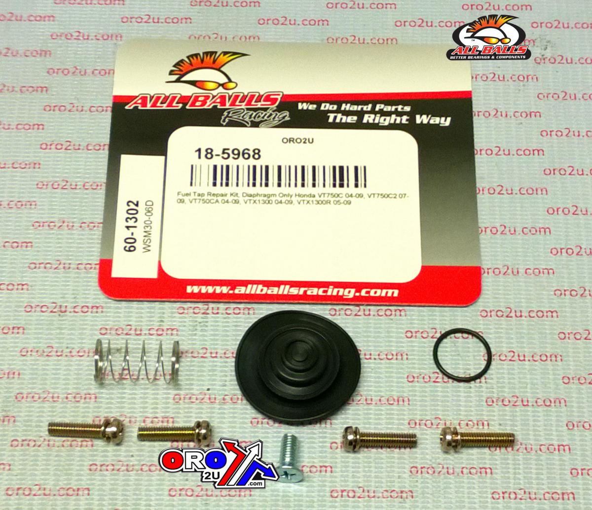 FUEL TAP REPAIR KIT ALLBALLS, ALLBALLS 60-1302 HONDA VT750/VTX1300 04-09