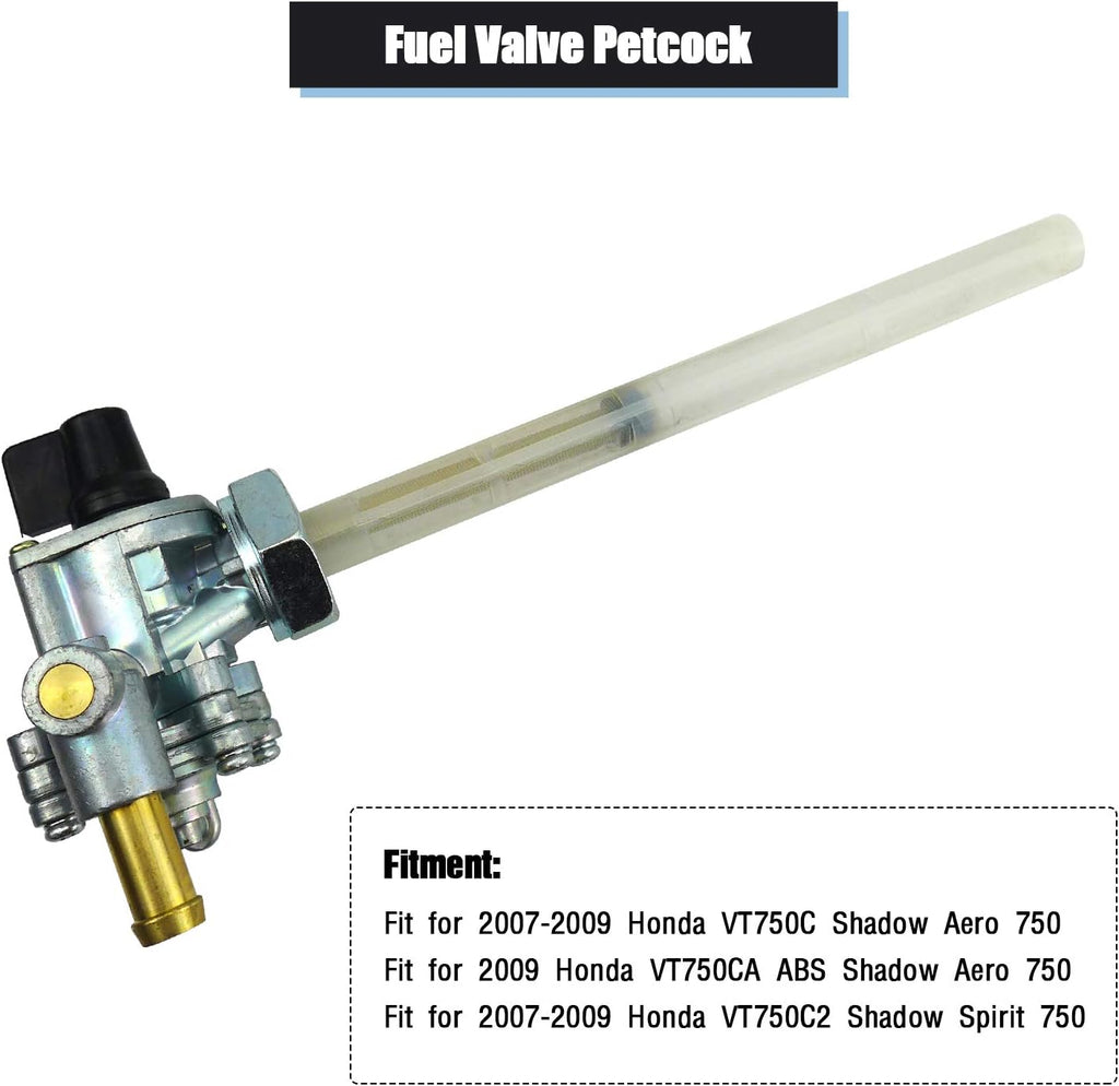 FUEL PETCOCK VALVE 07-09 HONDA VT750C SHADOW AERO VT750C2 SPIRIT VT750CA 16950-MEG-023