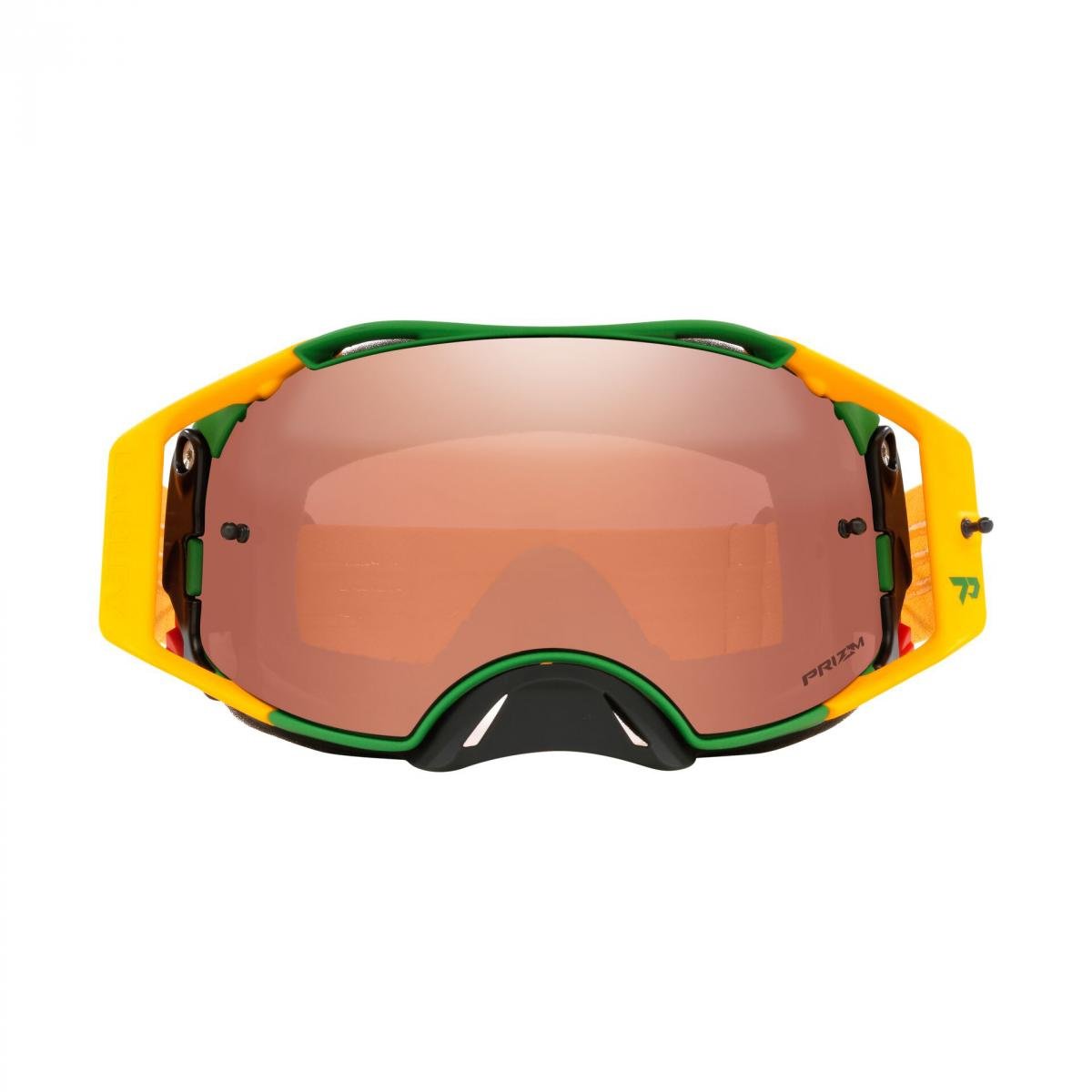 OAKLEY AIRBRAKE TOBY PRICE MX, GOLD/GREEN, OO7046-C9, PRIZM BLACK LENS OA OO7046-C9