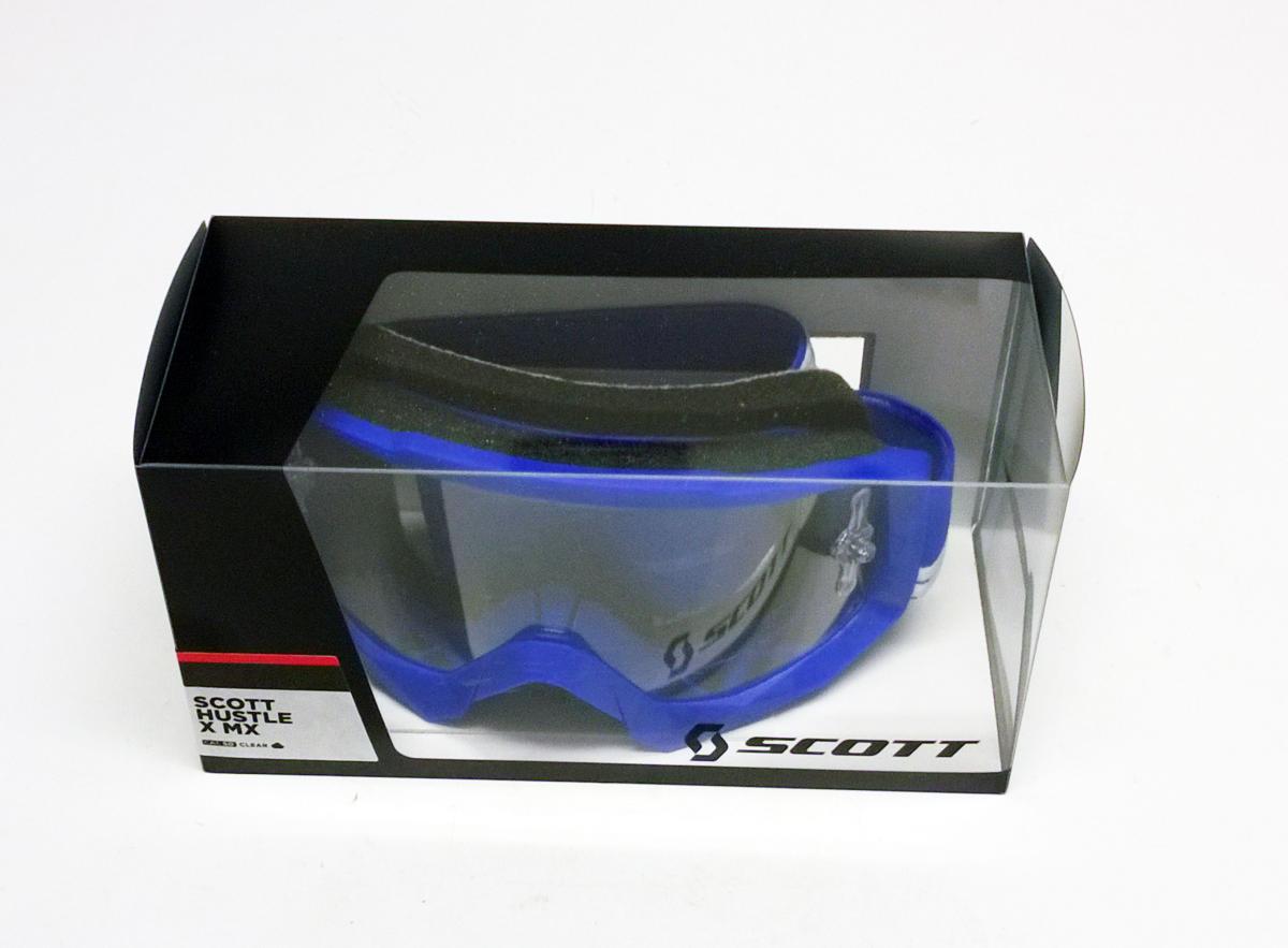 SCOTT HUSTLE GOGGLES CLEAR LENS, BLUE/WHITE, SC084103