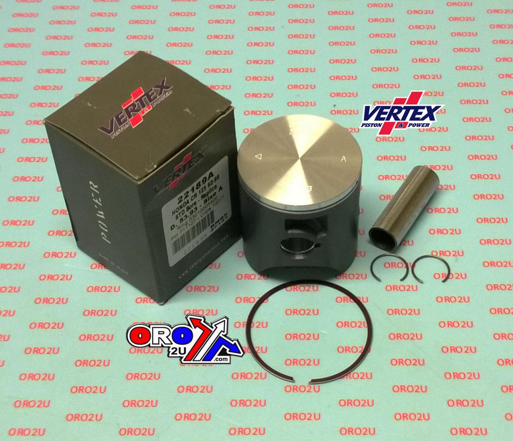 PISTON KIT VERTEX 54 A HONDA CR 125 92-99, VERTEX 22189A