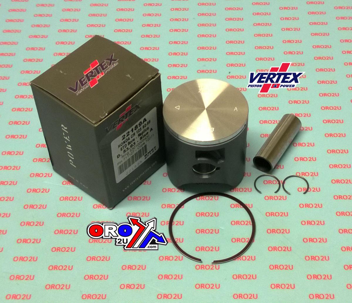 PISTON KIT VERTEX 54.5 HONDA CR 125 92-99, VERTEX 22189050 OS +0.50