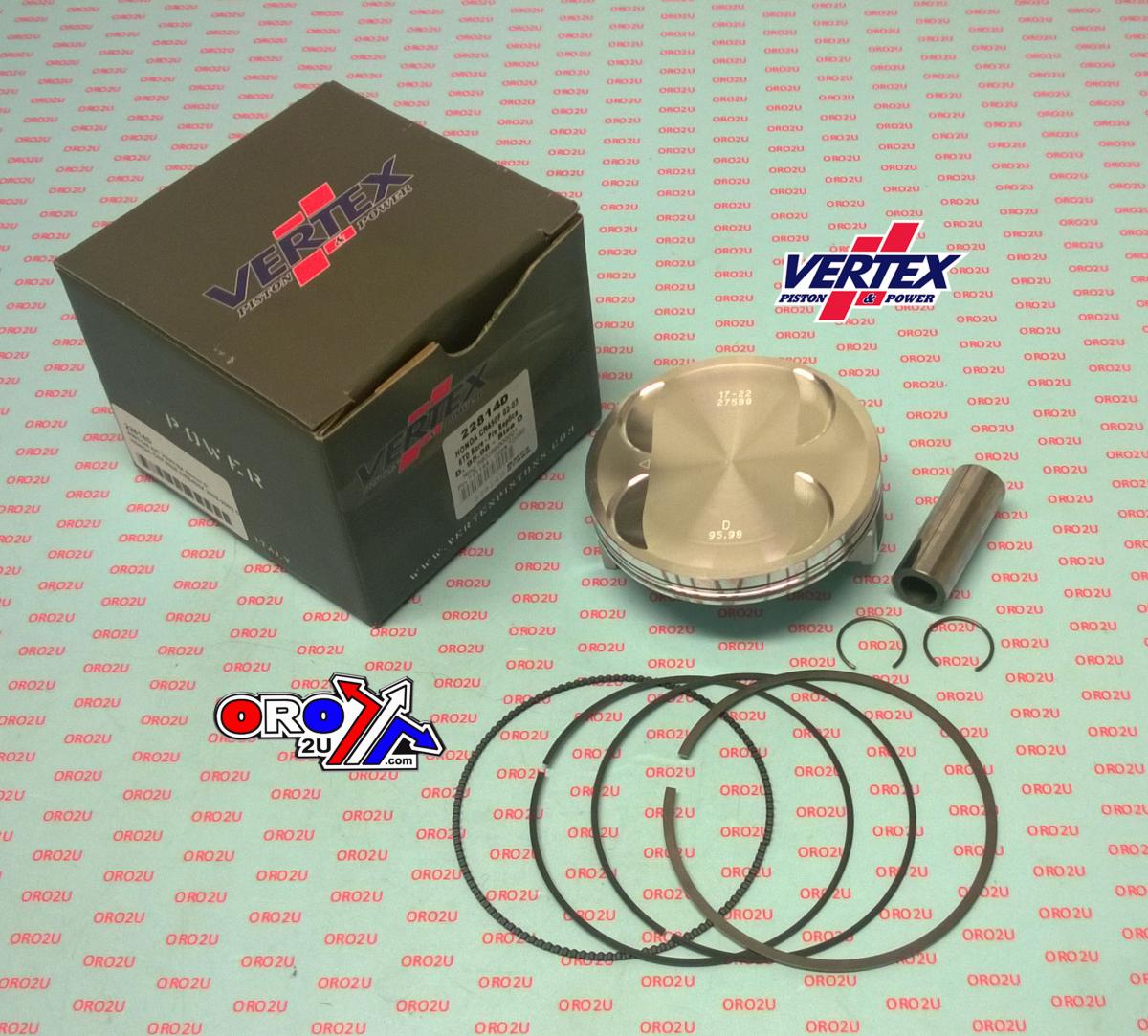 PISTON KIT VERTEX 96.0 D HONDA CRF/CRE 450 R/X 02-03, VERTEX 22814D COMPR 11,5:1