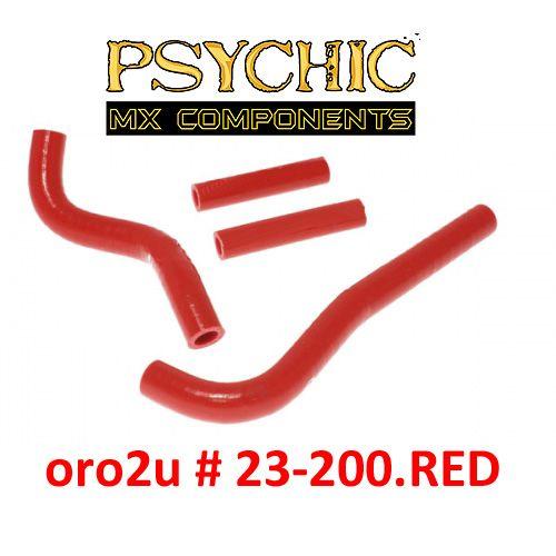 HOSE KIT/4 07-17 CRF150 RED, SILICONE RADIATOR HOSE KITS, PSYCHIC MX-10028RD