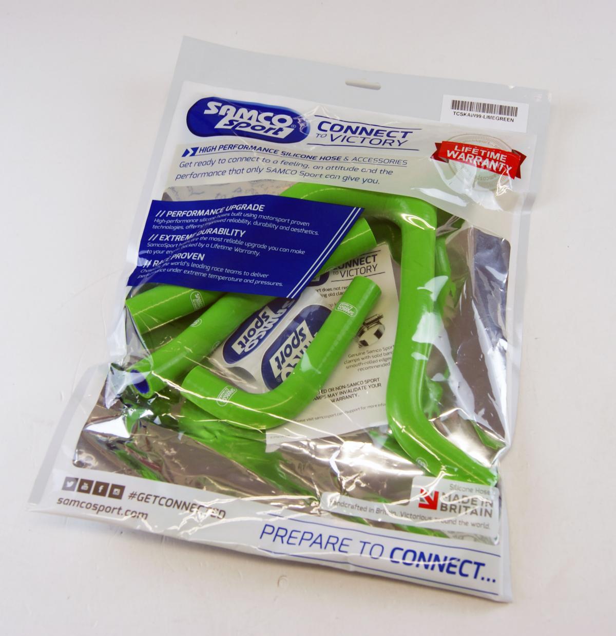 SAMCO HOSE KIT KAWASAKI Y DESIGN, 3 PIECE KIT, GREEN, KAW-99 GN