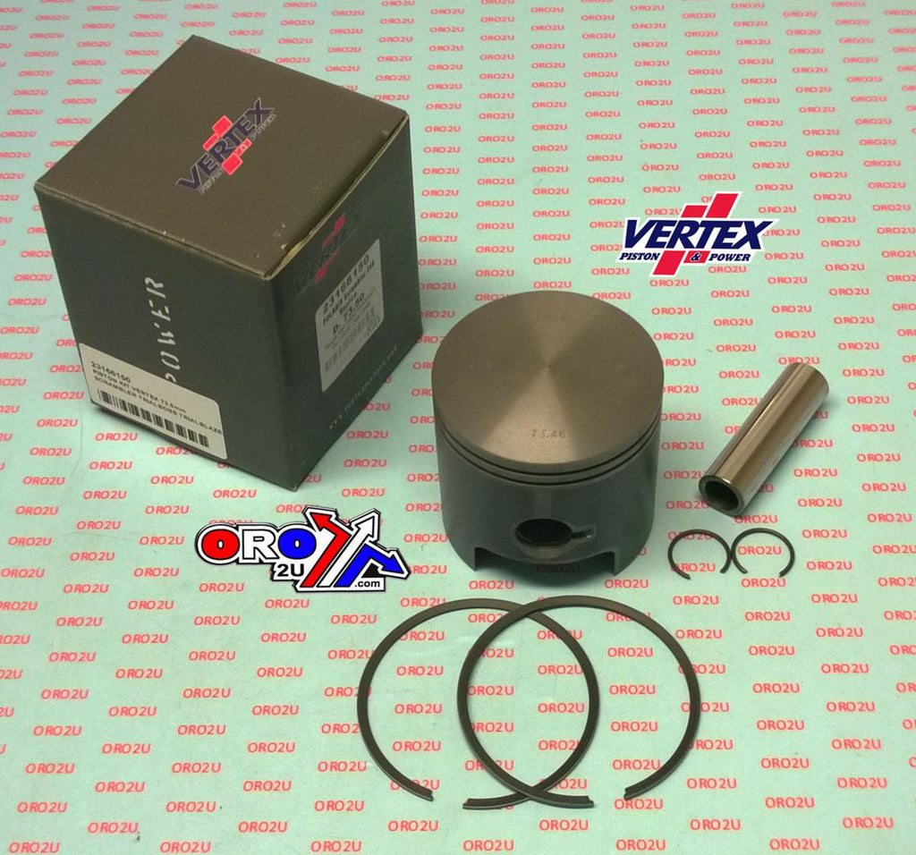 PISTON KIT VERTEX 74.0 POLARIS 250 ATV SCRAMBLER, VERTEX 23166200 OS+2.00 TRAILBOSS TRAILBLAZER