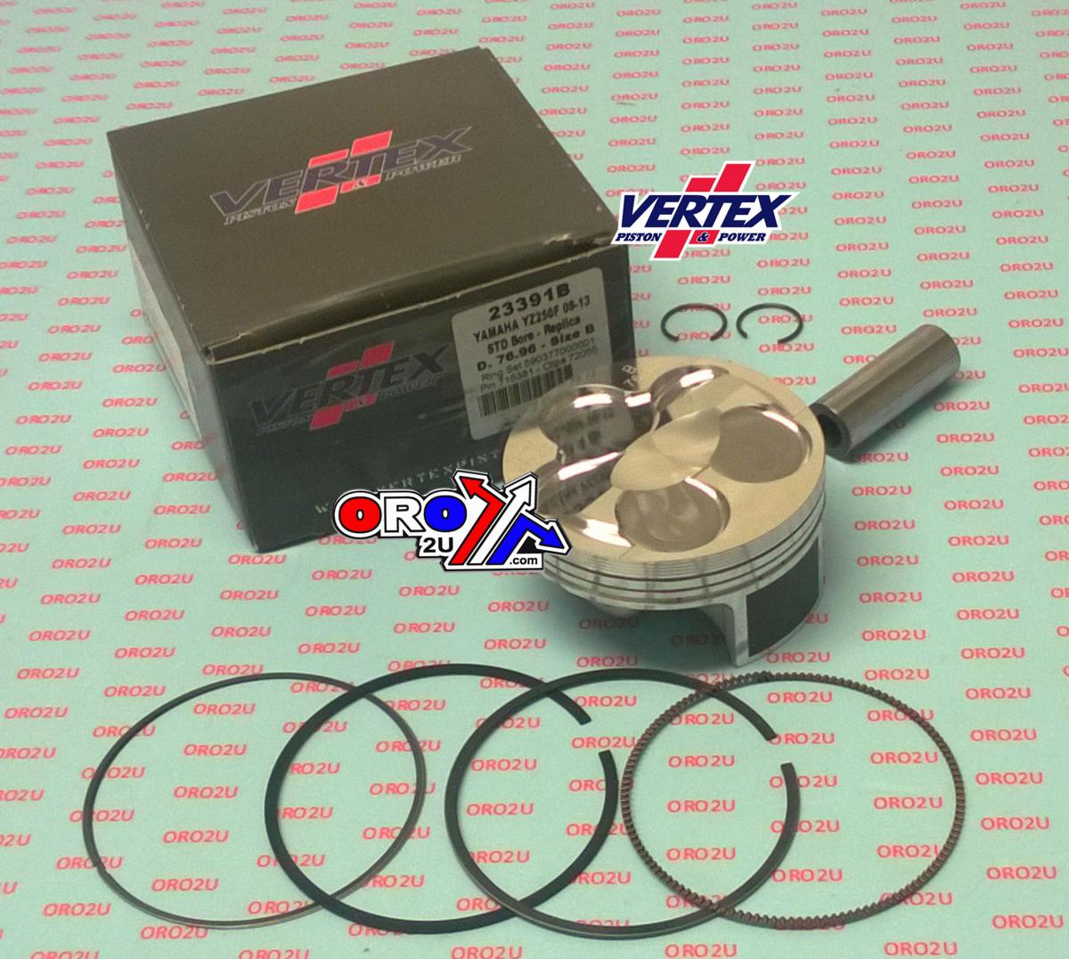 PISTON KIT VERTEX 77.0 C YAMAHA YZ 250 08-13, VERTEX 23391C COMPR 13,5:1