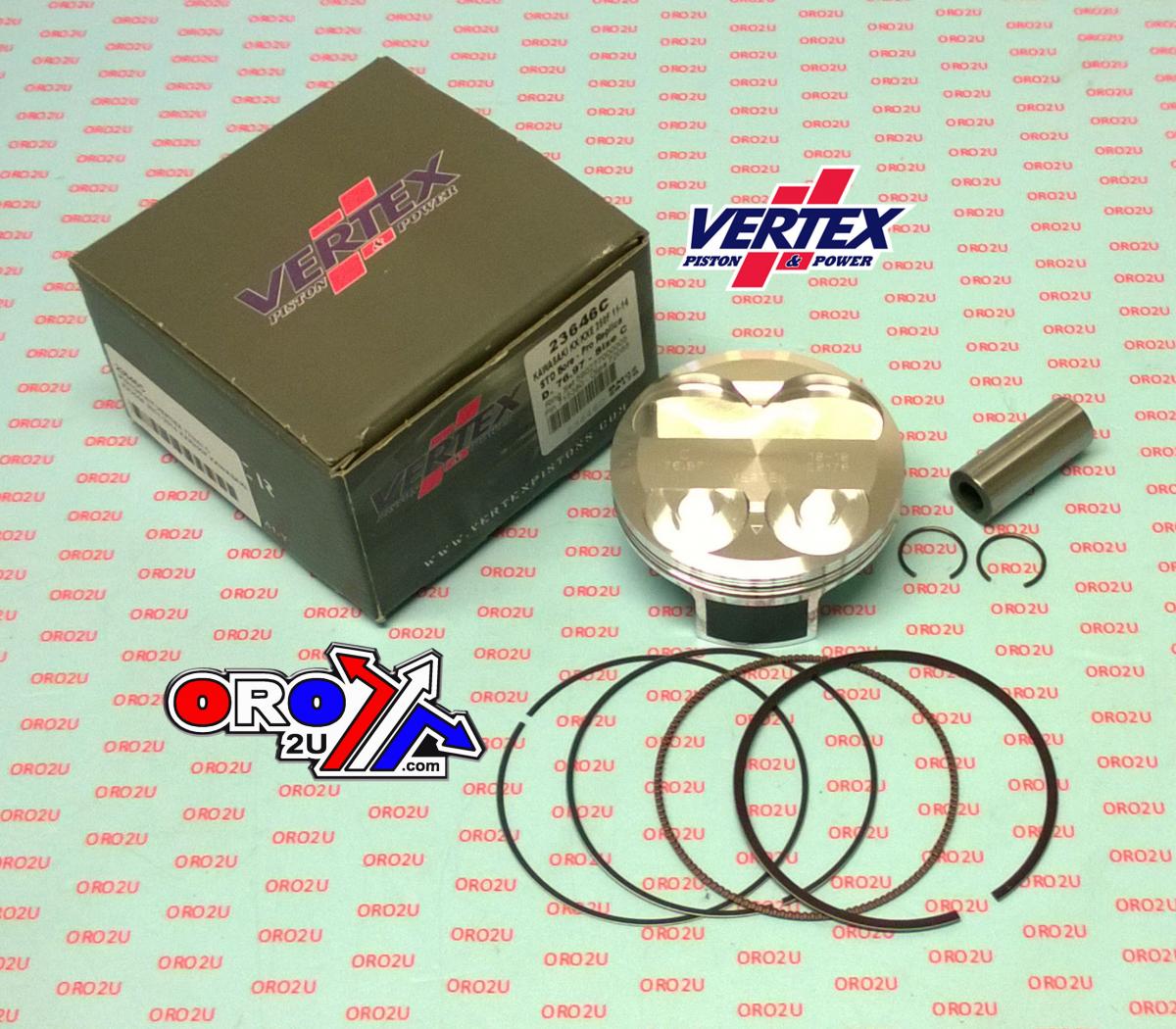 PISTON KIT VERTEX 77.0 D KAWASAKI KX/KXE 250 11-14, VERTEX 23646D COMPR 13,5:1