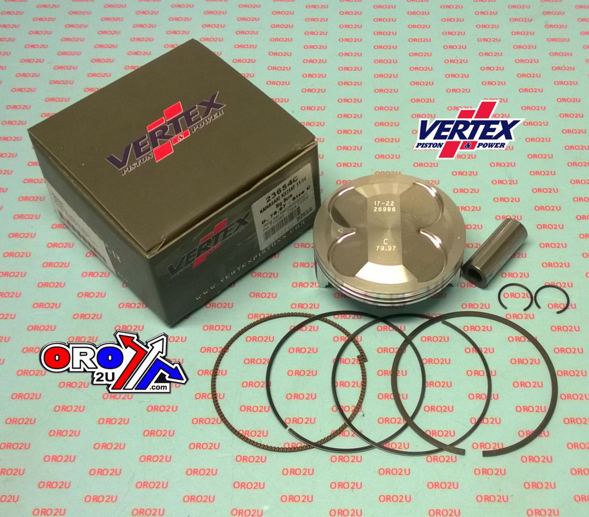 PISTON KIT VERTEX 80.0 C KAWASAKI KX/KXE 250 11-14, VERTEX 23654C OS+3.00 BIG BORE COMPR 13,5:1