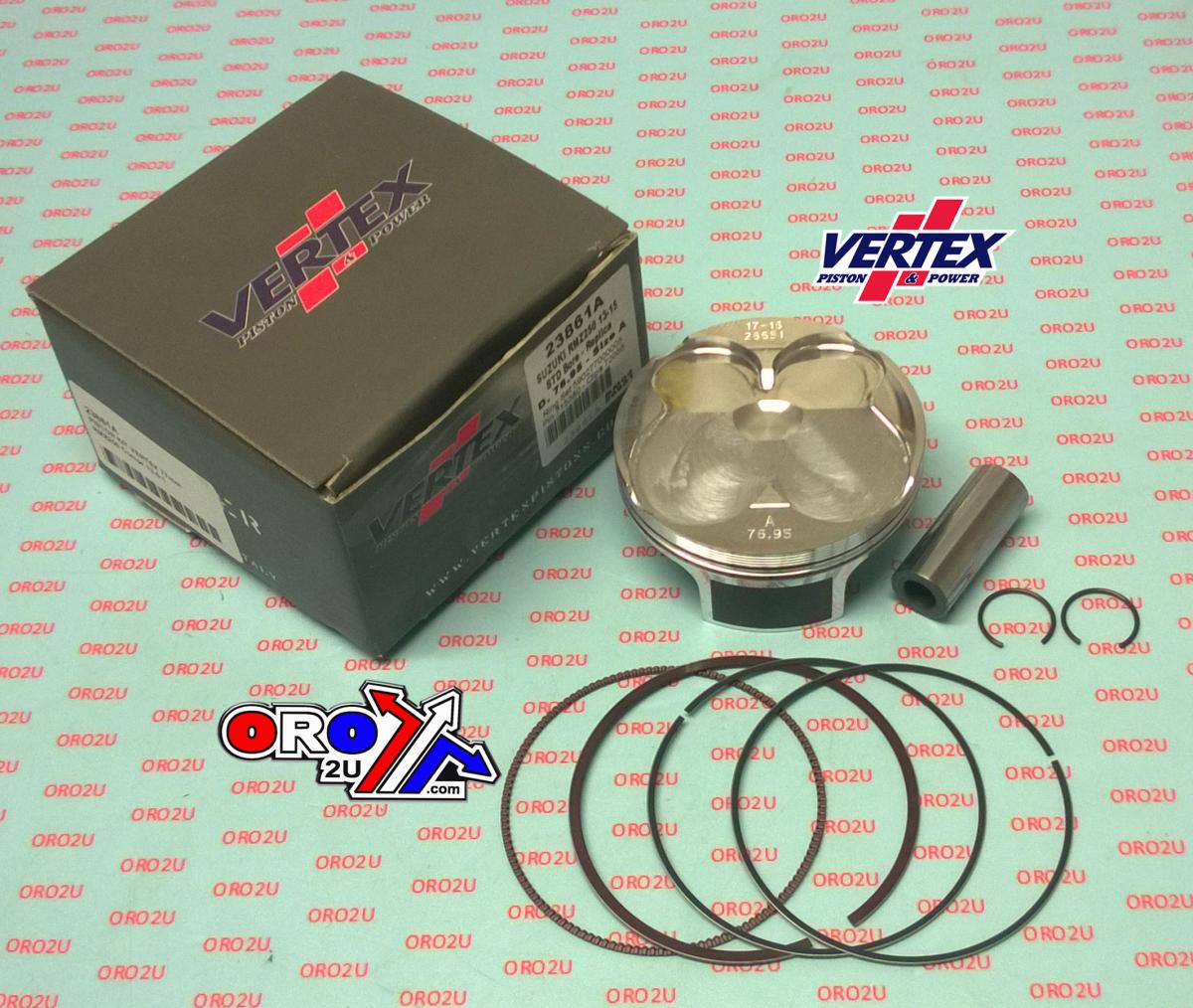 PISTON KIT VERTEX 77.0 A SUZUKI RMZ 250 13-15, VERTEX 23861A COMPR 13,5:1