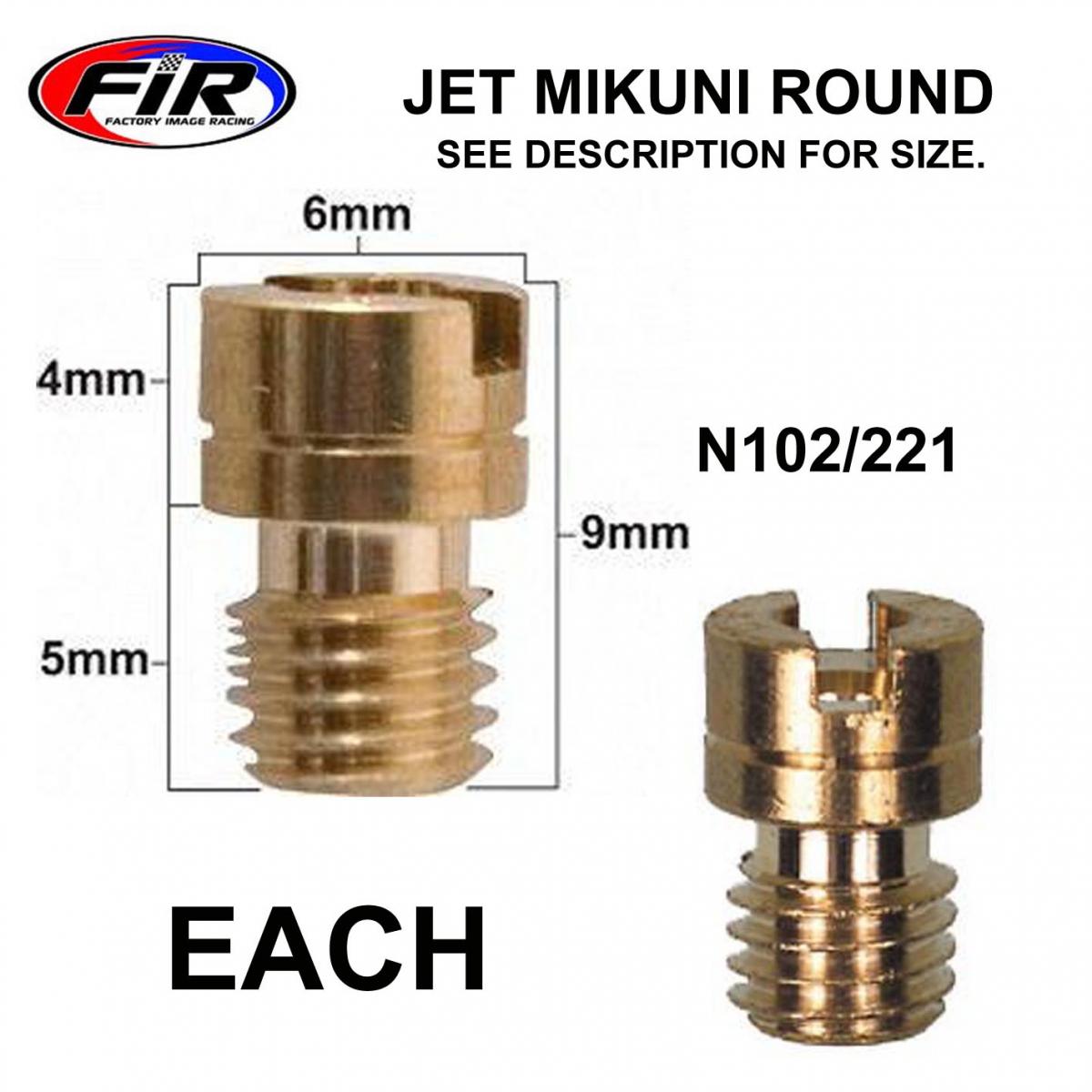 JET 165 MIKUNI N102/221 ROUND