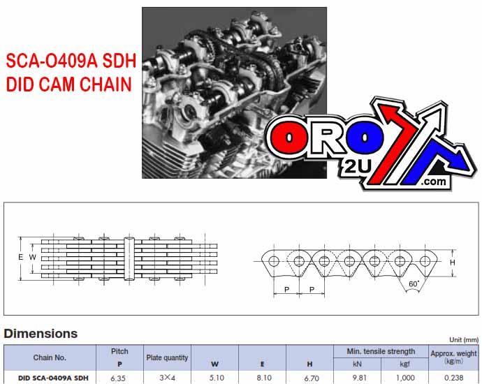 CAM CHAIN SCA-0409A 130L DID, 3116714, 30-549.DID