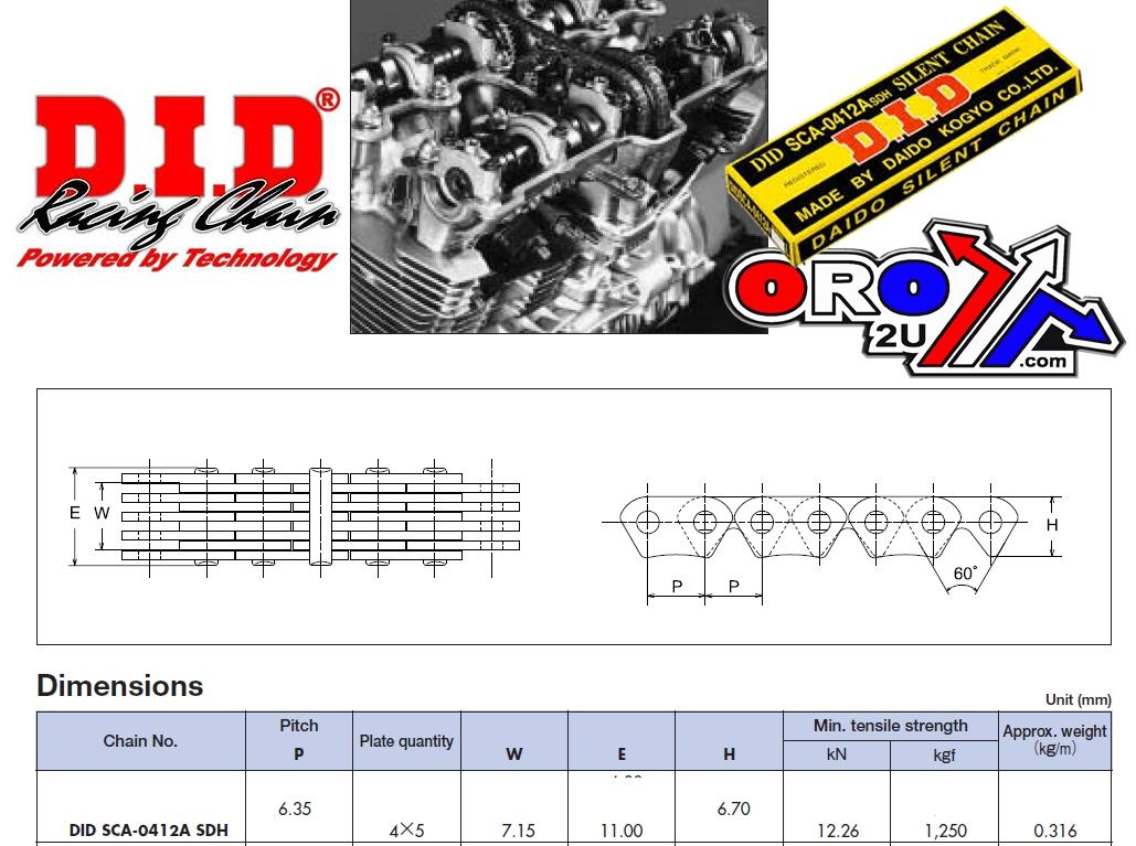 CAM CHAIN SCA-0412A 136L DID, 3114023, 30-423.DID