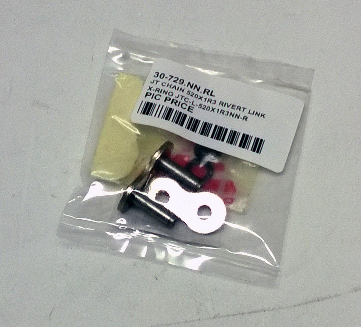 JT CHAIN 520X1R3 RIVERT LINK, X-RING JTC-L-520X1R3NN-R