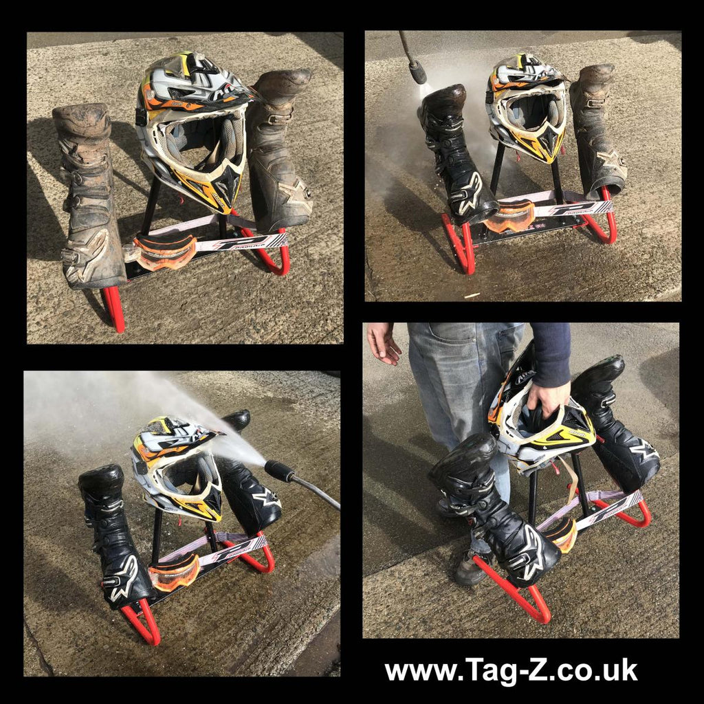 TAG-Z H/D JET WASH STAND ORANGE, BOOT HELMET GOGGLE WASH STAND, (FLAT PACKED IN TAG-Z BOX)