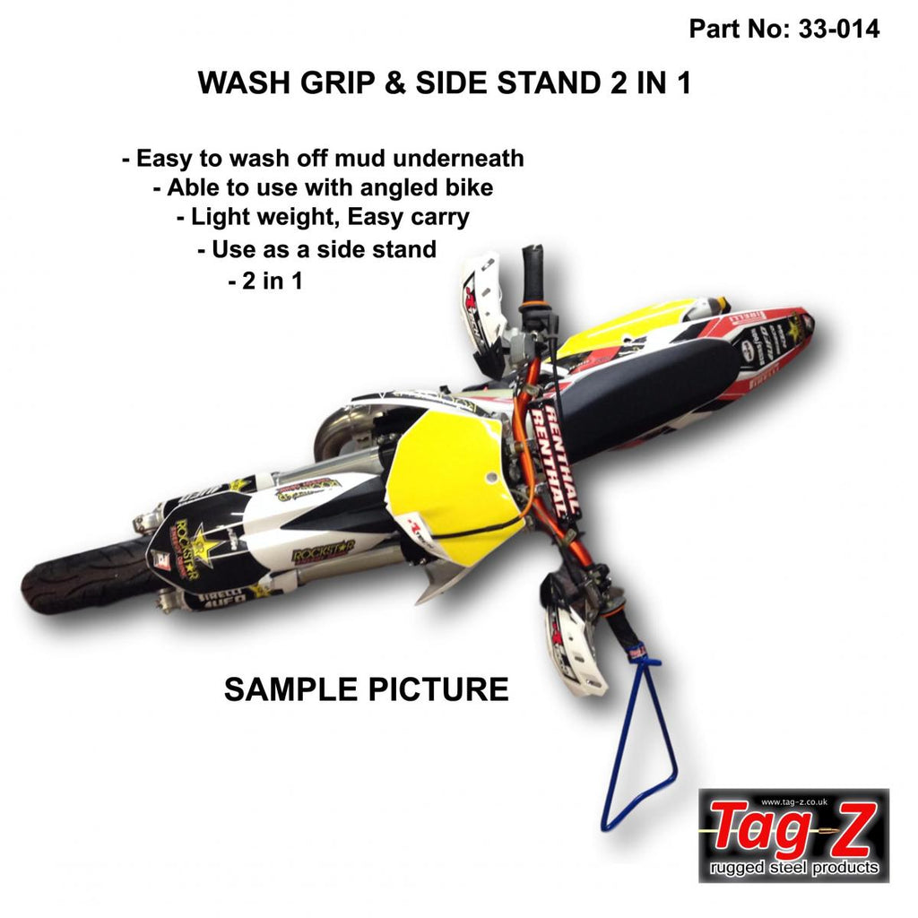 WASH GRIP & SIDE STAND 2 IN 1, TRIANGLE & GRIP STAND - BLUE