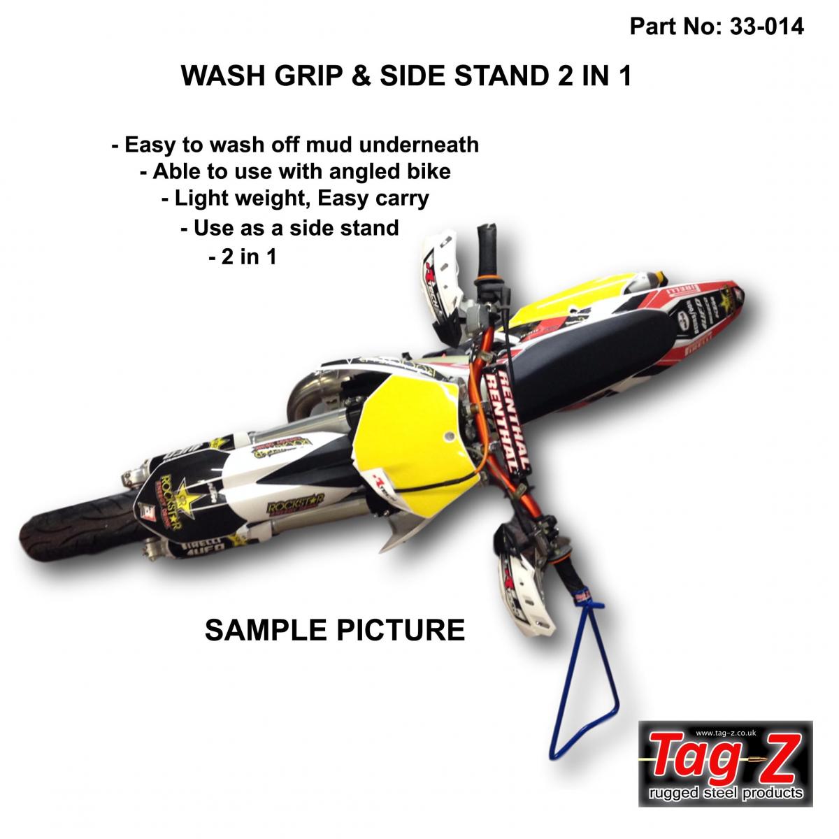 WASH GRIP & SIDE STAND 2 IN 1, TRIANGLE & GRIP STAND - BLACK