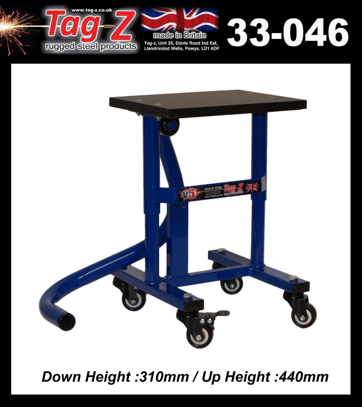 HD JACK-UP-STAND TWIN LEG v5, WHEEL ABOUT JACK-UP-STAND, MX & ENDURO 125>625CC BIKES