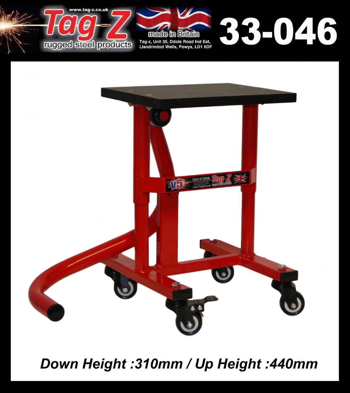 HD JACK-UP-STAND TWIN LEG v5, WHEEL ABOUT JACK-UP-STAND, MX & ENDURO 125>625CC BIKES