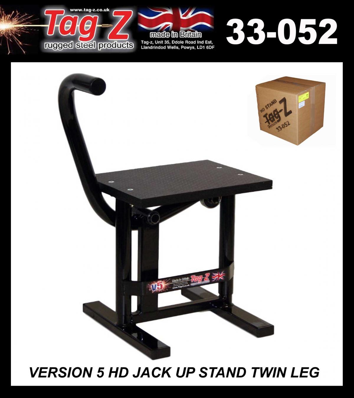 HD JACK-UP-STAND TWIN LEG v5, MX & ENDURO 125>625CC BIKES, LARGE STAND 440mm HIGH MX