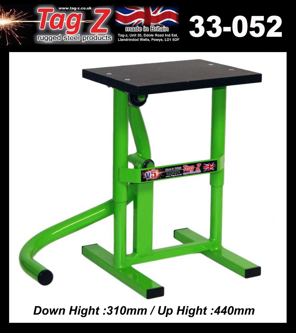 HD JACK-UP-STAND TWIN LEG v5, MX & ENDURO 125>625CC BIKES, LARGE STAND 440mm HIGH MX
