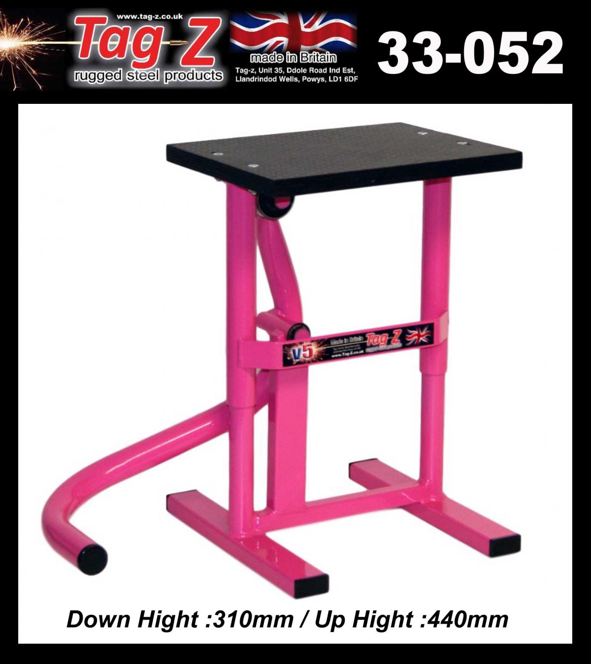 HD JACK-UP-STAND TWIN LEG v5, MX & ENDURO 125>625CC BIKES, LARGE STAND 440mm HIGH MX