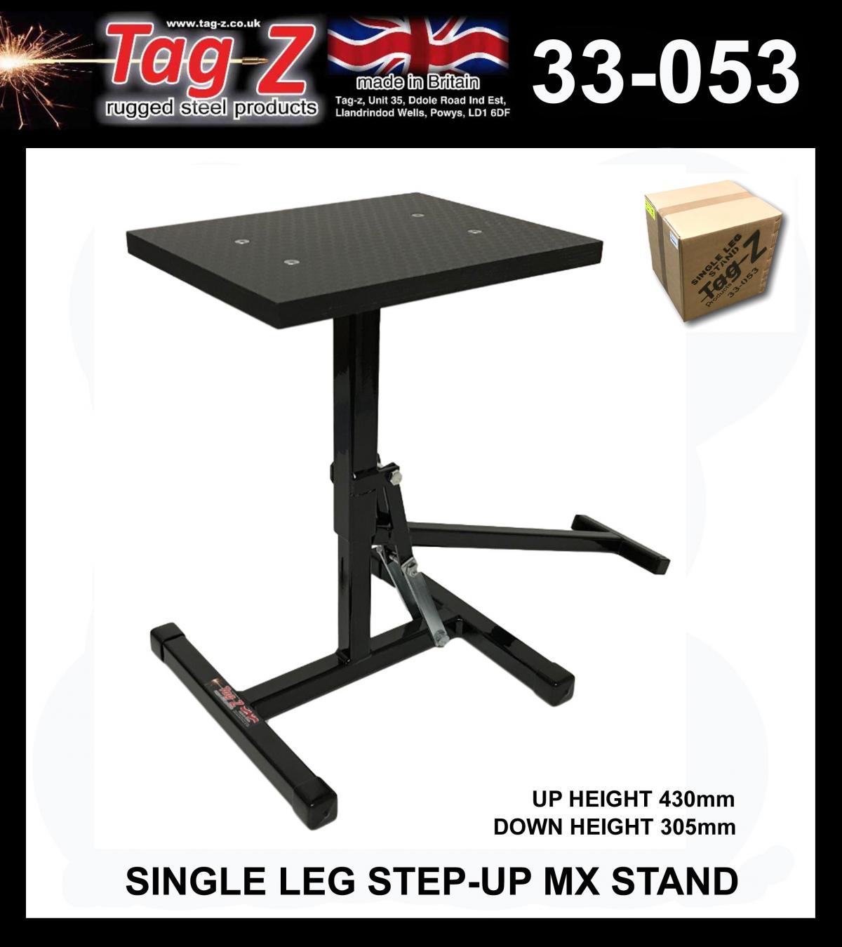 Tag-Z STEP-UP MX STAND, SINGLE LEG STAND BLACK