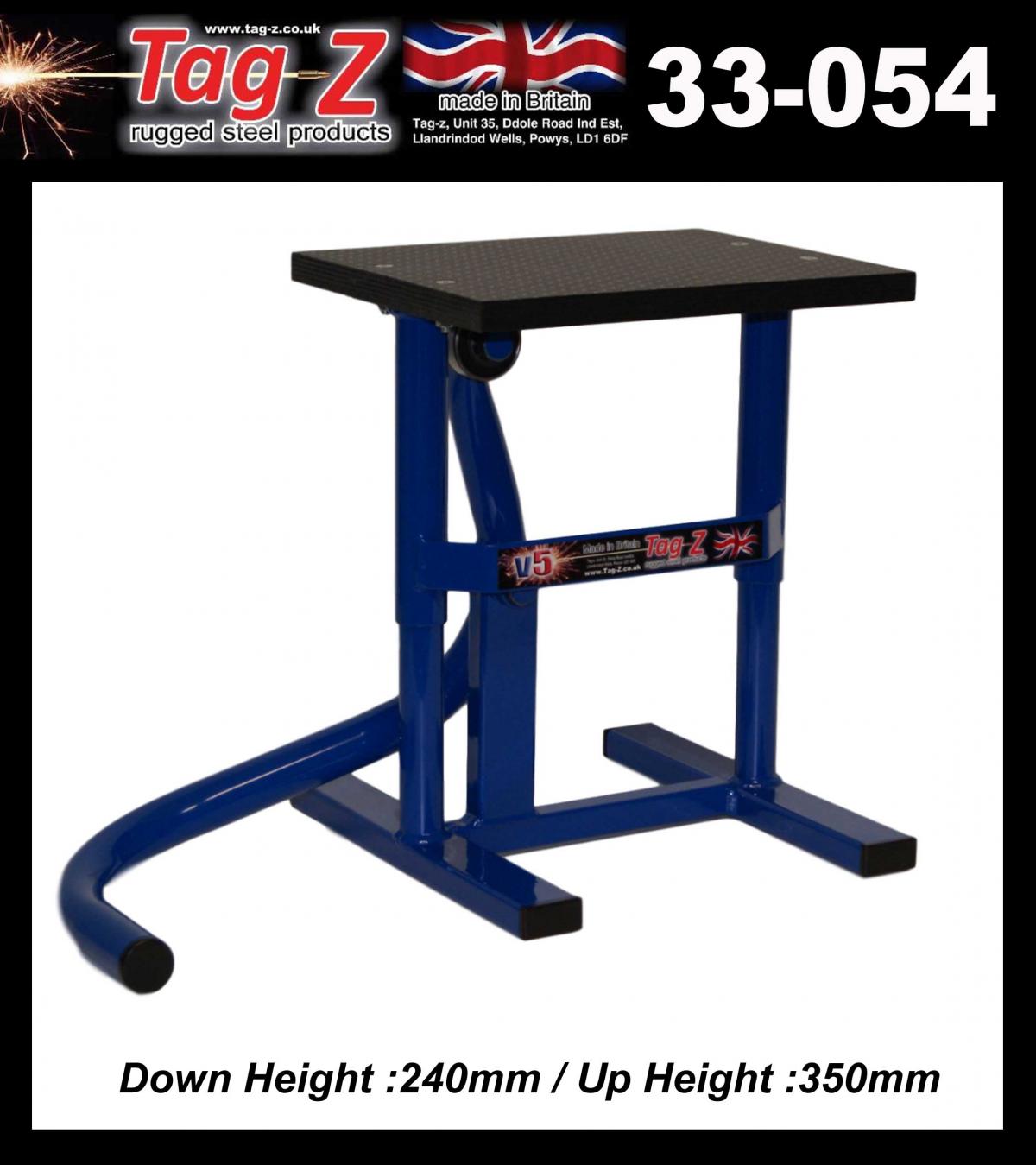 HD JACK-UP-STAND TWIN LEG v5, SCHOOL BOY / SUPER MOTO STAND, MEDIUM STAND 350mm HIGH