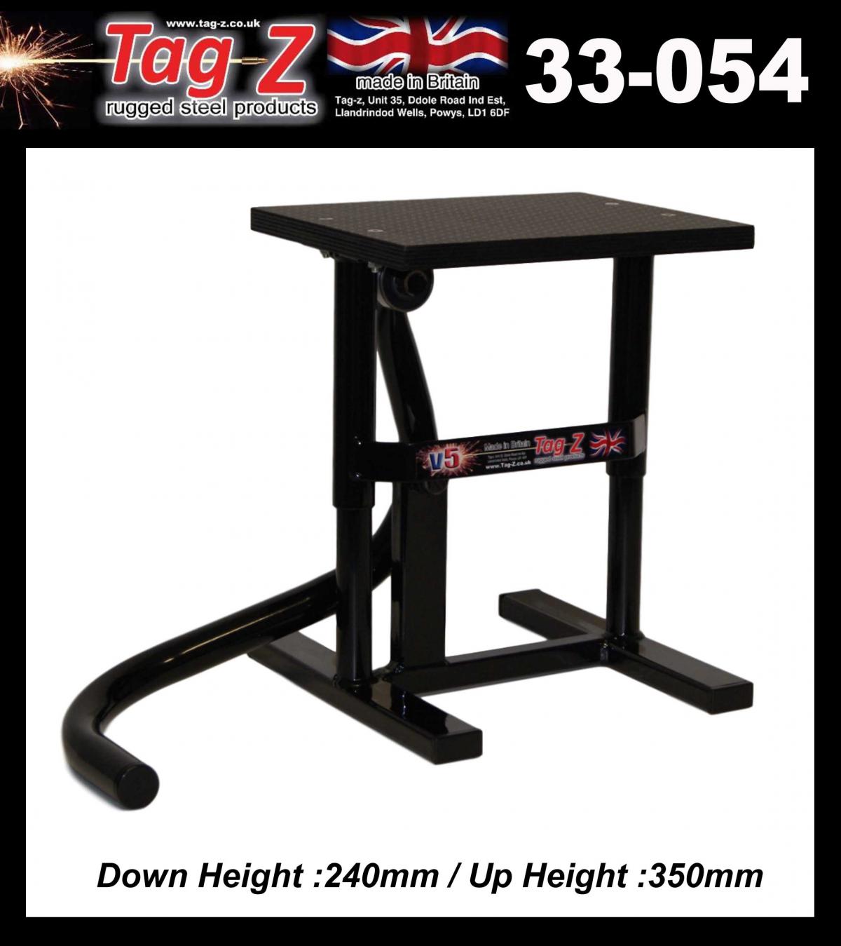 HD JACK-UP-STAND TWIN LEG v5, SCHOOL BOY / SUPER MOTO STAND, MEDIUM STAND 350mm HIGH