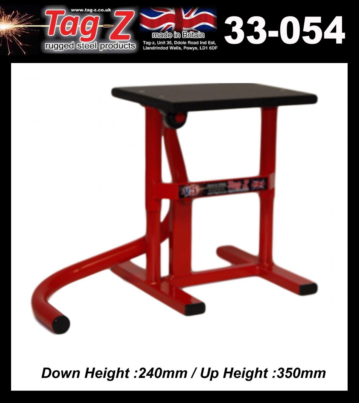 HD JACK-UP-STAND TWIN LEG v5, SCHOOL BOY / SUPER MOTO STAND, MEDIUM STAND 350mm HIGH