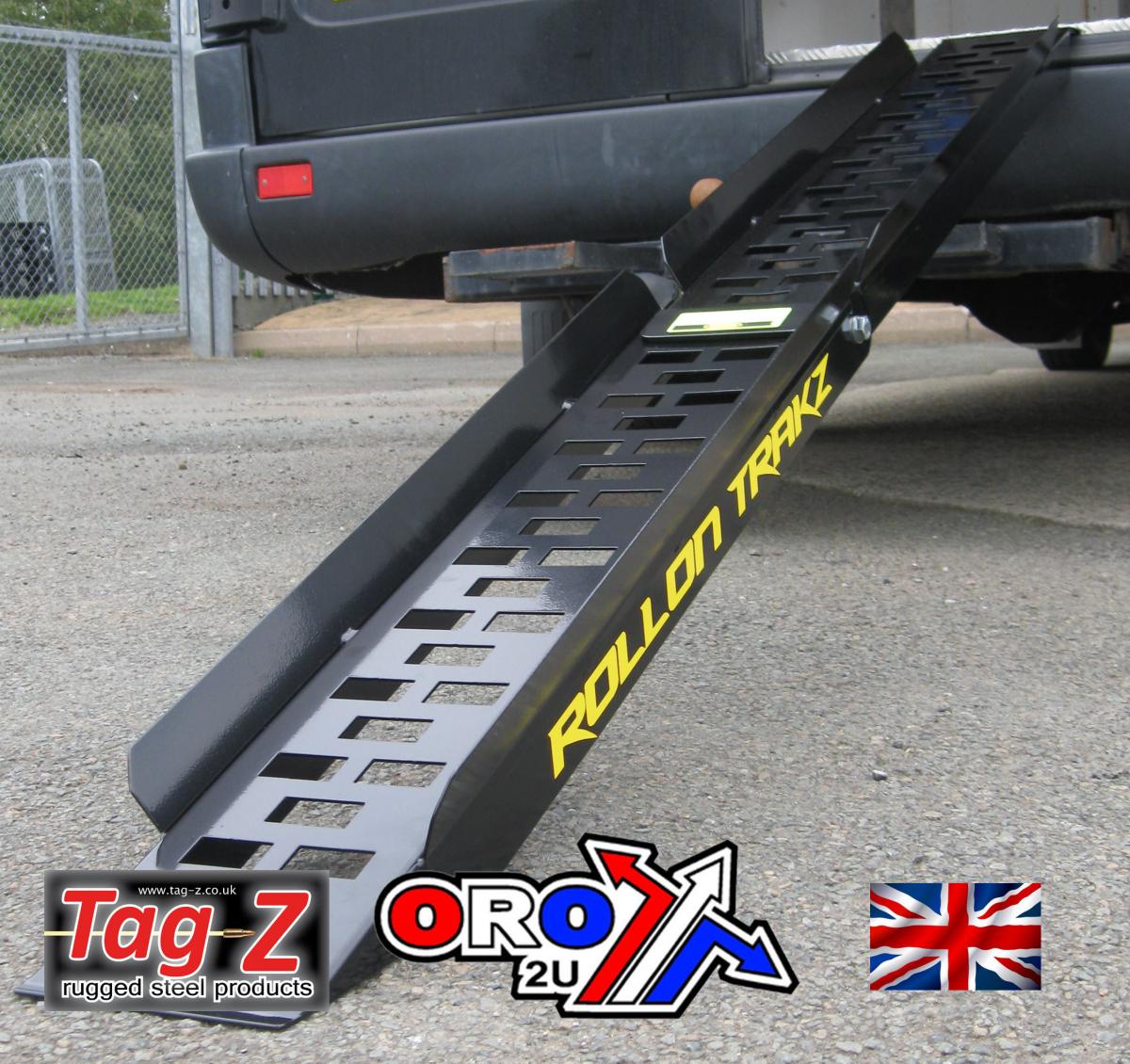 STEEL FOLDING RAMP WITH SIDES, FOLDING RAMP 2000mmTAG-Z, NO ROLL ON TRAKZ STICKER FITTED