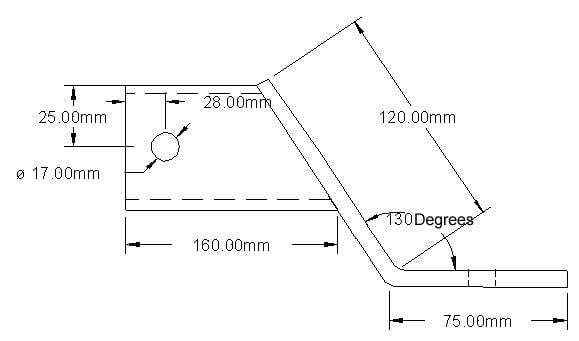 B.MOUNT 60mm DROP 2 HOLE, ATV UTV QUAD HITCH MOUNT