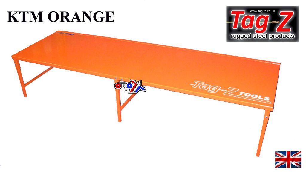 MOTORCYCLE WORKBENCH 440, KTM ORANGE, BIKE WORK BENCH, 42kg FREIGHT CHARGE L115xH20xW70cm