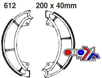 BRAKE SHOES S612 EBC, KAWASAKI, SUZUKI