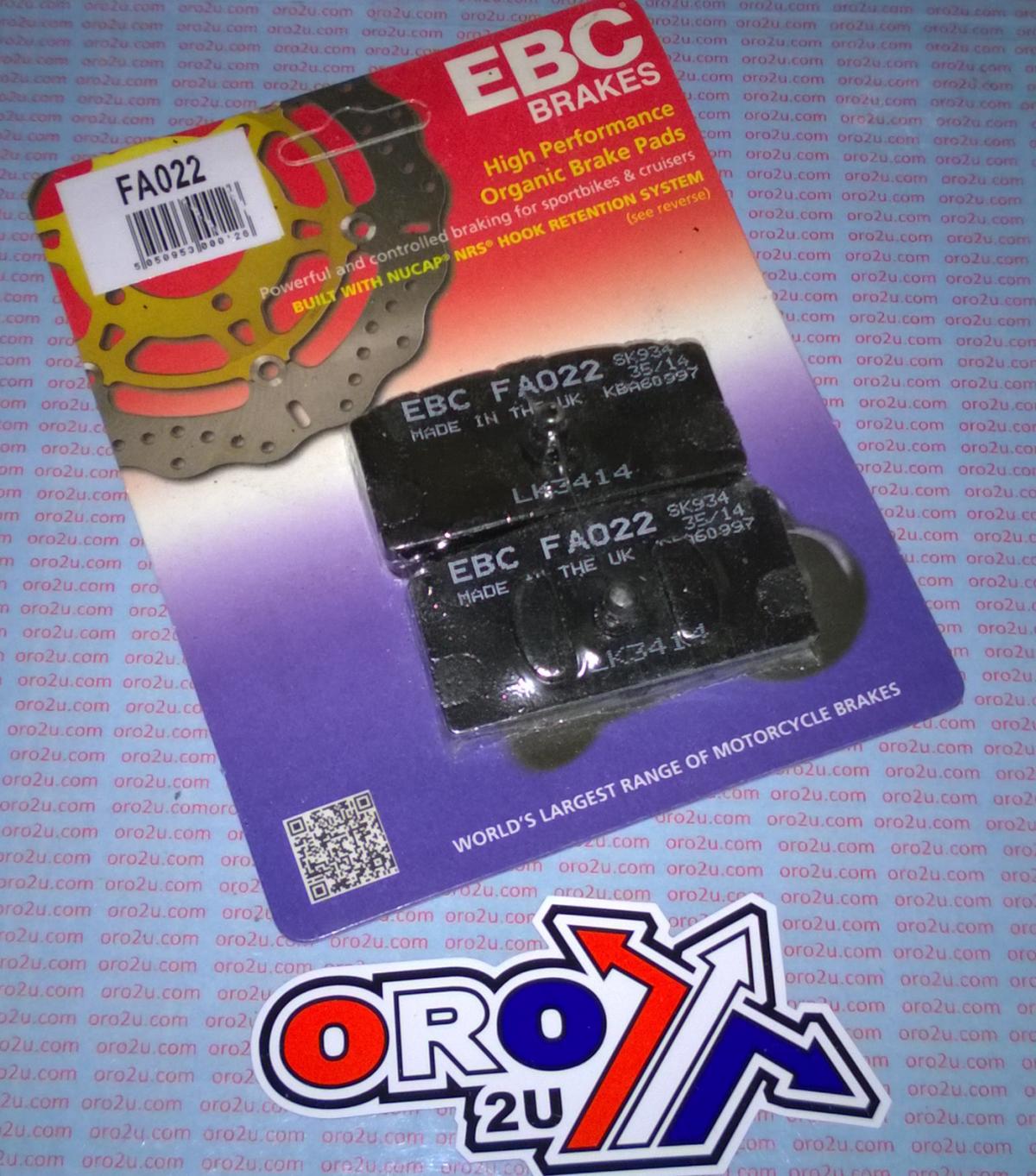 BRAKE PADS DISC SEMI-METAL, EBC FA022 / FA22BMW