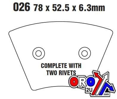 BRAKE PADS DISC SEMI-METAL, EBC FA026 HARLEY DAVIDSON