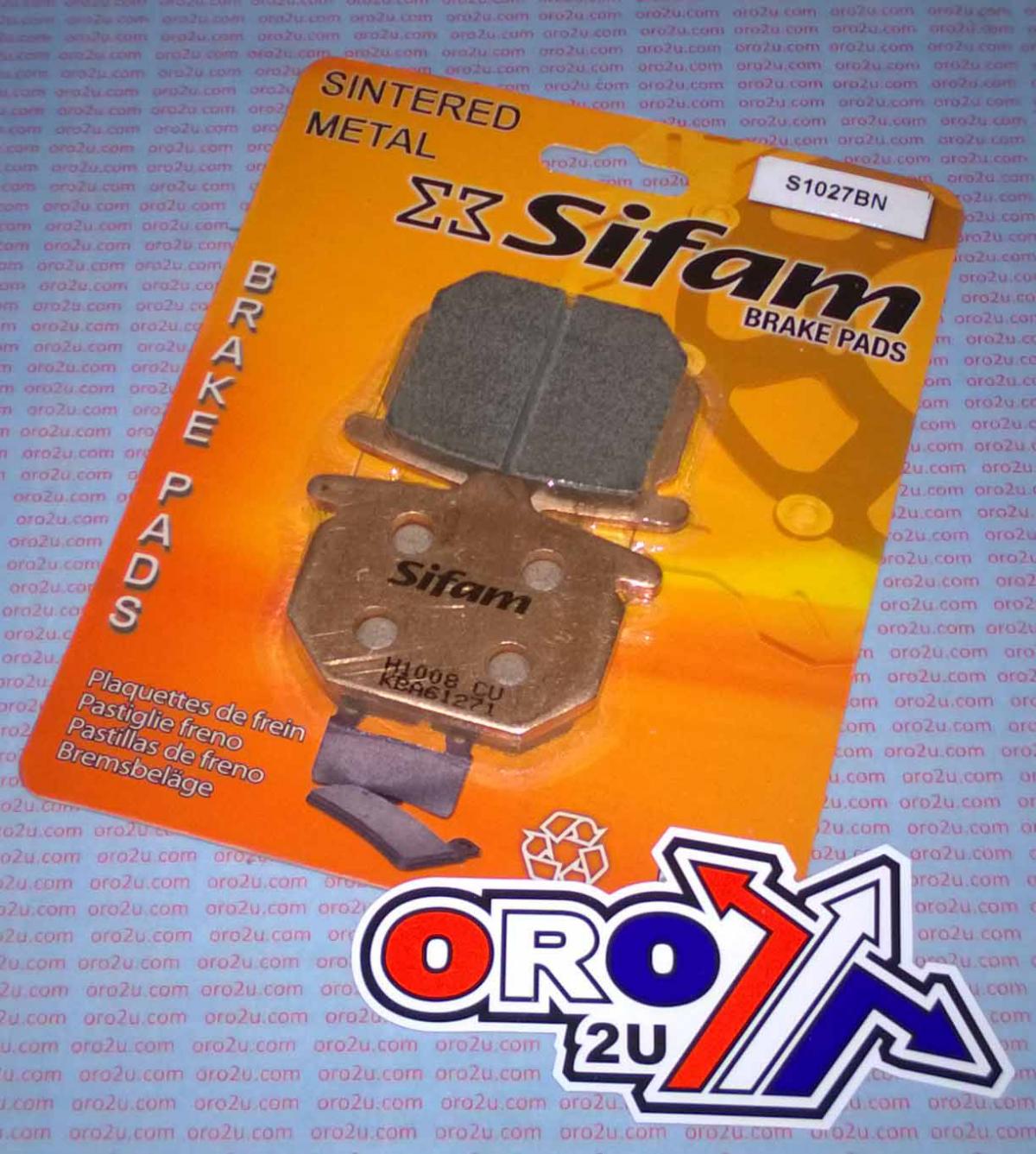 BRAKE PADS SINTERED METAL 11mm, SIFAM S1027BN, GOLD
